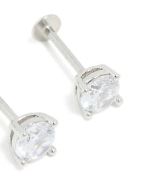 Surgical Steel 5mm Cubic Zirconia Flat Back Studs