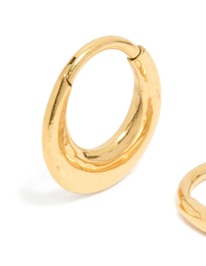 Gold Plated Surgical Seamless Graduating Hoop Earrings