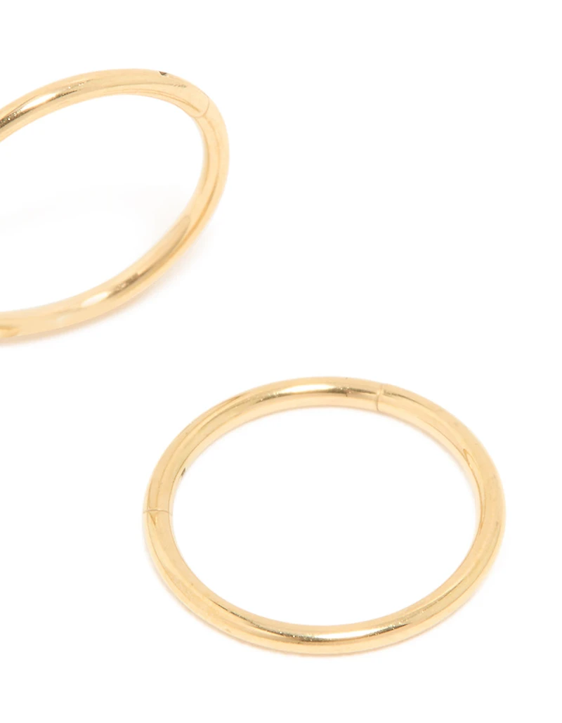 Kids Gold Plated Surgical Steel Sleeper Earrings 8MM