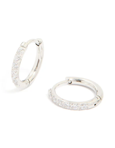 Surgical Steel 10 MM Cubic Zirconia Classic Sleeper Earrings