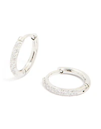 Surgical Steel 10 MM Cubic Zirconia Classic Sleeper Earrings