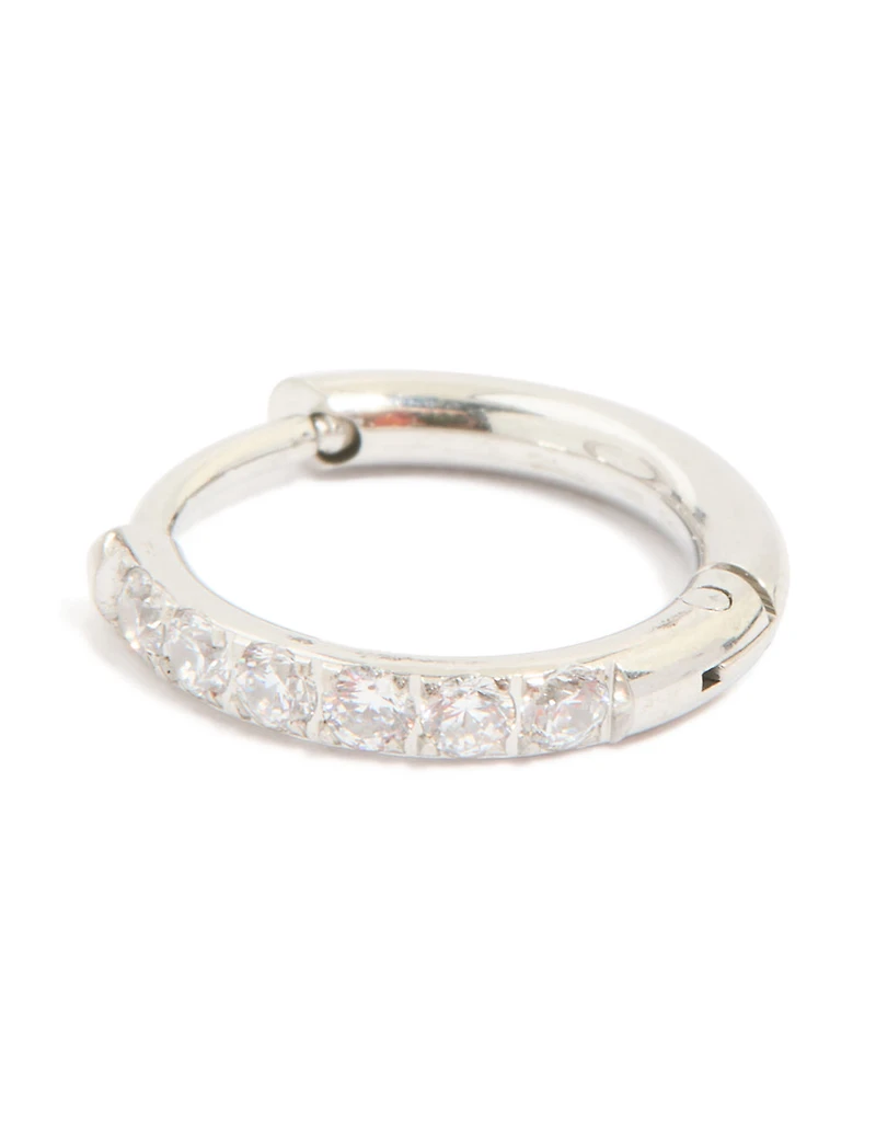 Surgical Steel 10 MM Cubic Zirconia Classic Sleeper Earrings