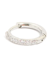 Surgical Steel 10 MM Cubic Zirconia Classic Sleeper Earrings