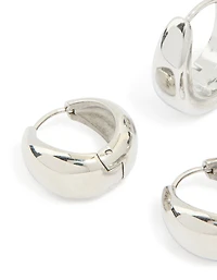 Boucles d’oreilles Huggie épaisses en acier inoxydable imperméable pack de 2