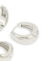 Waterproof Stainless Steel Chunky Huggie Earrings 2 Pack