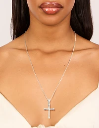 Waterproof Stainless Steel Large Cross Pendant Necklace
