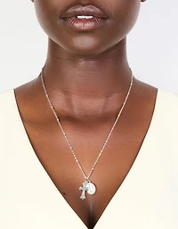 Collier Marie et Croix en acier inoxydable imperméable