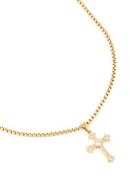Waterproof Gold Plated Stainless Steel Gothic Cross Necklace