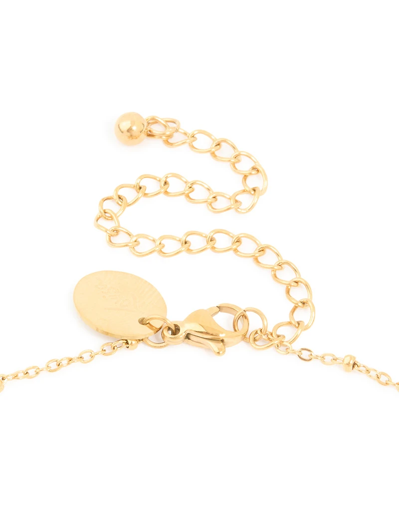 Waterproof Gold Plated Stainless Steel Mary & Cross Necklace