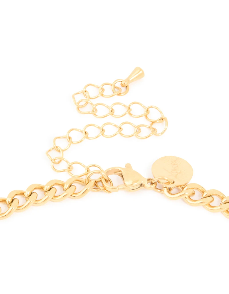 Waterproof Gold Plated Stainless Steel Smooth Plain Cross Necklace