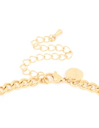 Waterproof Gold Plated Stainless Steel Smooth Plain Cross Necklace