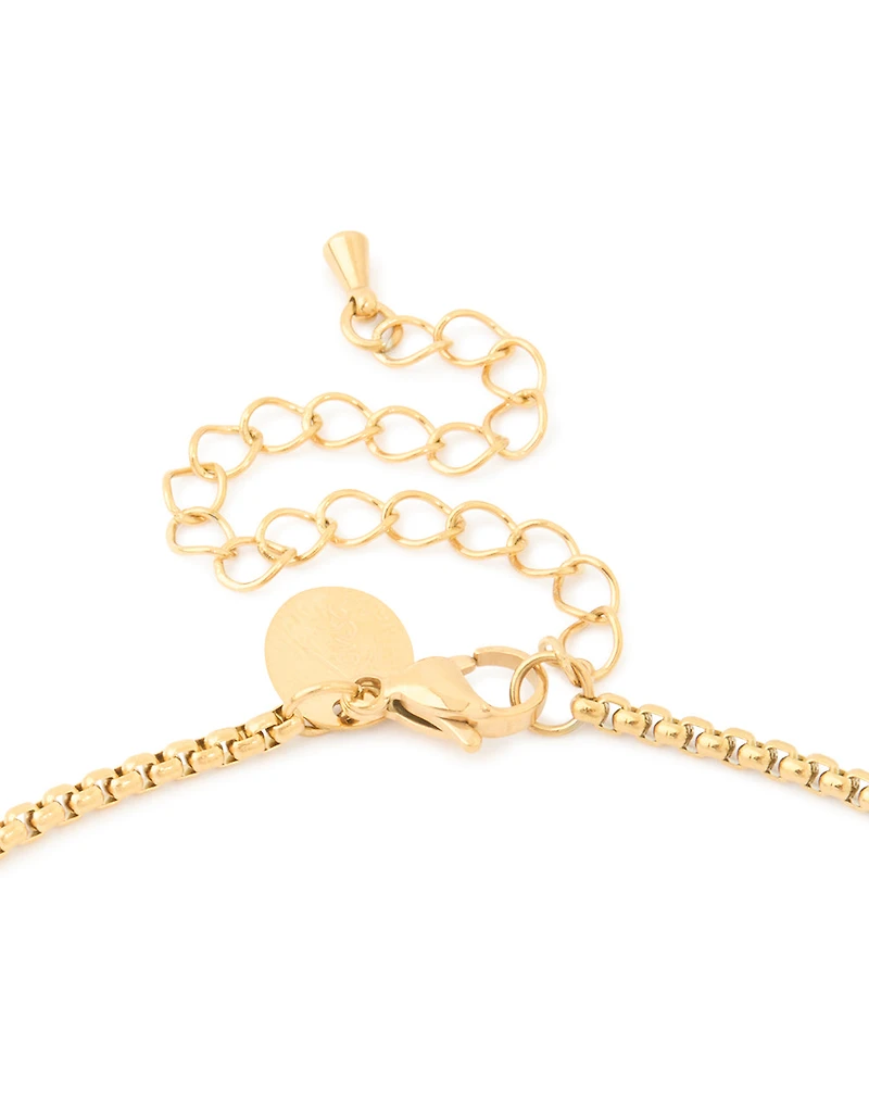 Waterproof Gold Plated Stainless Steel Cubic Zirconia Pavé Cross Necklace