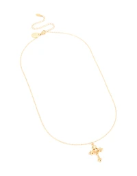 Waterproof Gold Plated Stainless Steel Gothic Cross Necklace