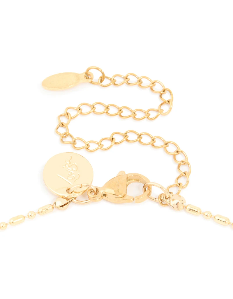 Waterproof Gold Plated Stainless Steel Tiger Eyes Semi Precious Stone Pendant Necklace