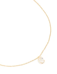 Waterproof Gold Plated Stainless Steel Oval Cubic Zirconia Pendant Necklace