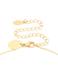 Waterproof Gold Plated Stainless Steel Oval Cubic Zirconia Pendant Necklace