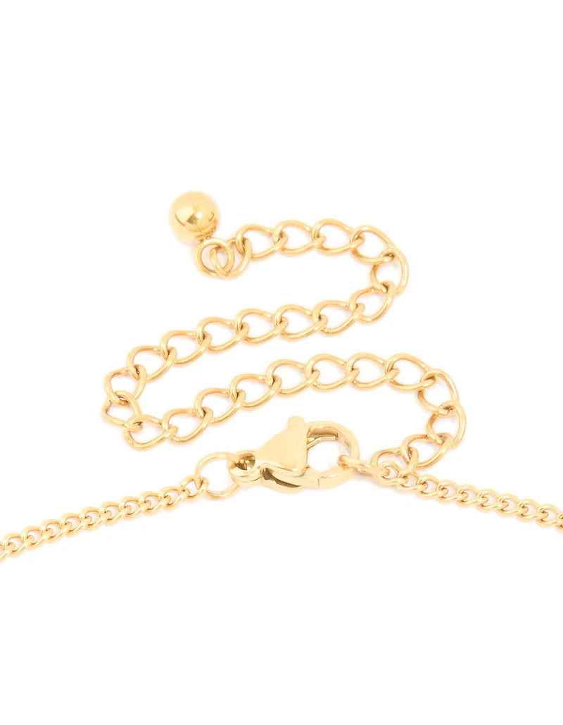 Waterproof Gold Plated Stainless Steel Tiger's Eye Bar Necklace