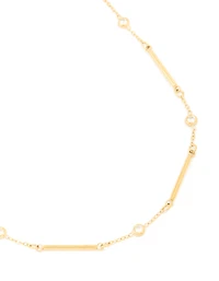 Waterproof Gold Plated Stainless Steel Pebble Station Necklace