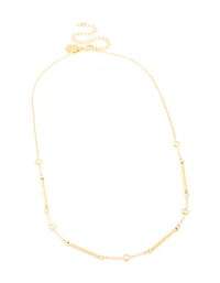 Waterproof Gold Plated Stainless Steel Pebble Station Necklace