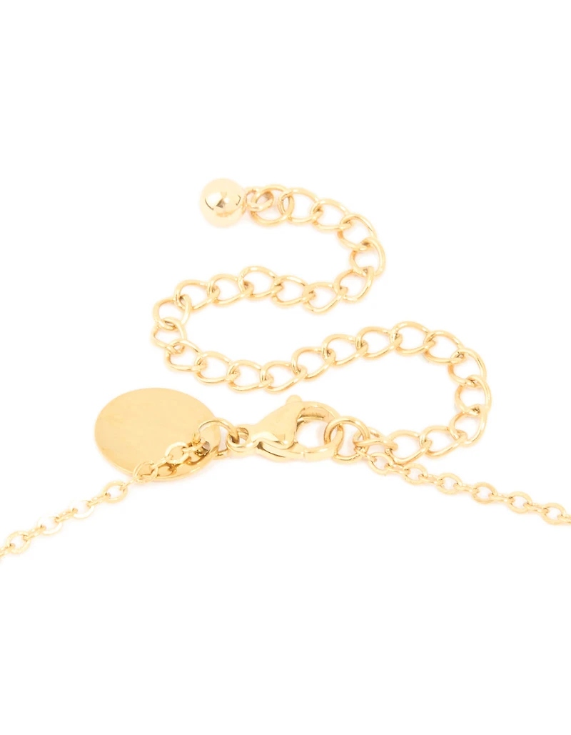 Waterproof Gold Plated Stainless Steel Pebble Station Necklace