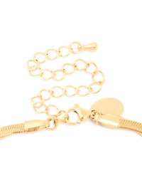 Waterproof Gold Plated Stainless Steel Snake Chain & Heart Pendant Layered Necklace