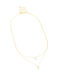 Collier en zircone cubique en acier inoxydable plaqué or imperméable