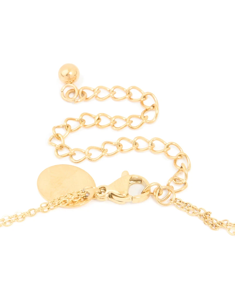 Collier en zircone cubique en acier inoxydable plaqué or imperméable