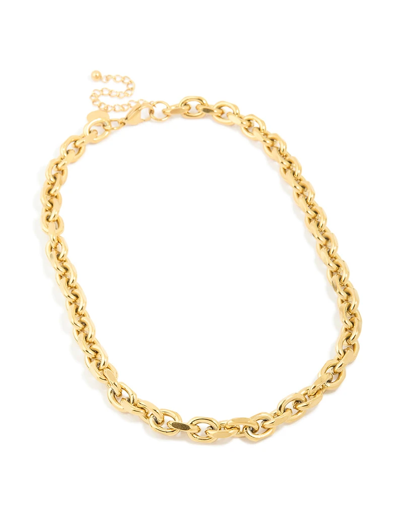 Waterproof Gold Plated Stainless Steel Thick Chain Necklace