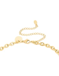 Waterproof Gold Plated Stainless Steel Freshwater Pearl & Open Circles Long Necklace