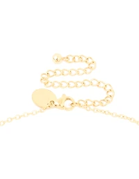 Waterproof Gold Plated Stainless Steel Cubic Zirconia Bezel Y-Necklace