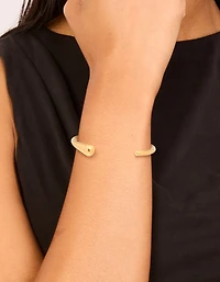 Waterproof Gold Plated Stainless Steel Organic Open Wrist Cuff