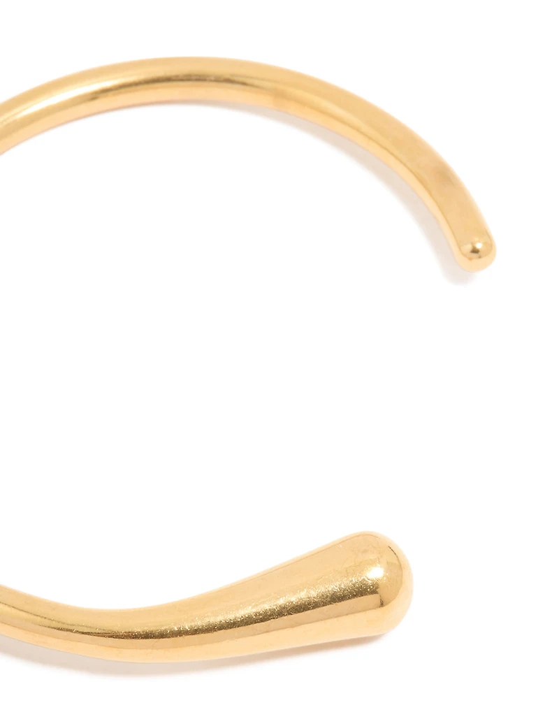 Waterproof Gold Plated Stainless Steel Organic Open Wrist Cuff