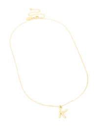 Waterproof Gold Plated Stainless Steel Bamboo Letter K Necklace