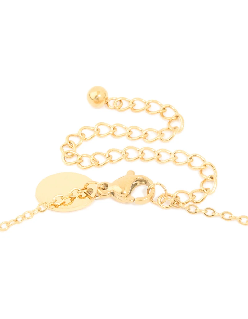 Waterproof Gold Plated Stainless Steel Bamboo Letter K Necklace