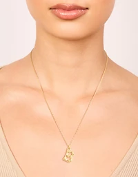 Waterproof Gold Plated Stainless Steel Bamboo Letter B Necklace