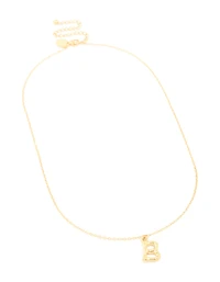 Waterproof Gold Plated Stainless Steel Bamboo Letter B Necklace