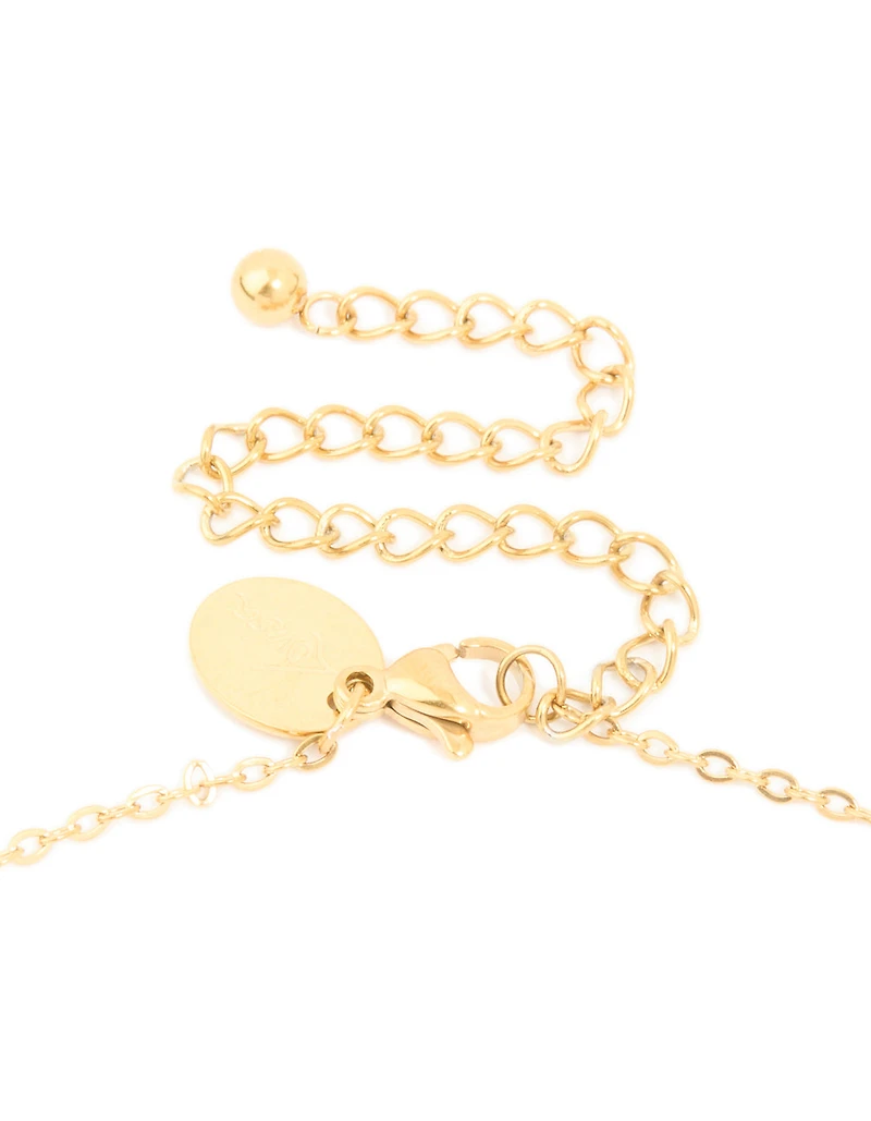 Waterproof Gold Plated Stainless Steel Bamboo Letter B Necklace
