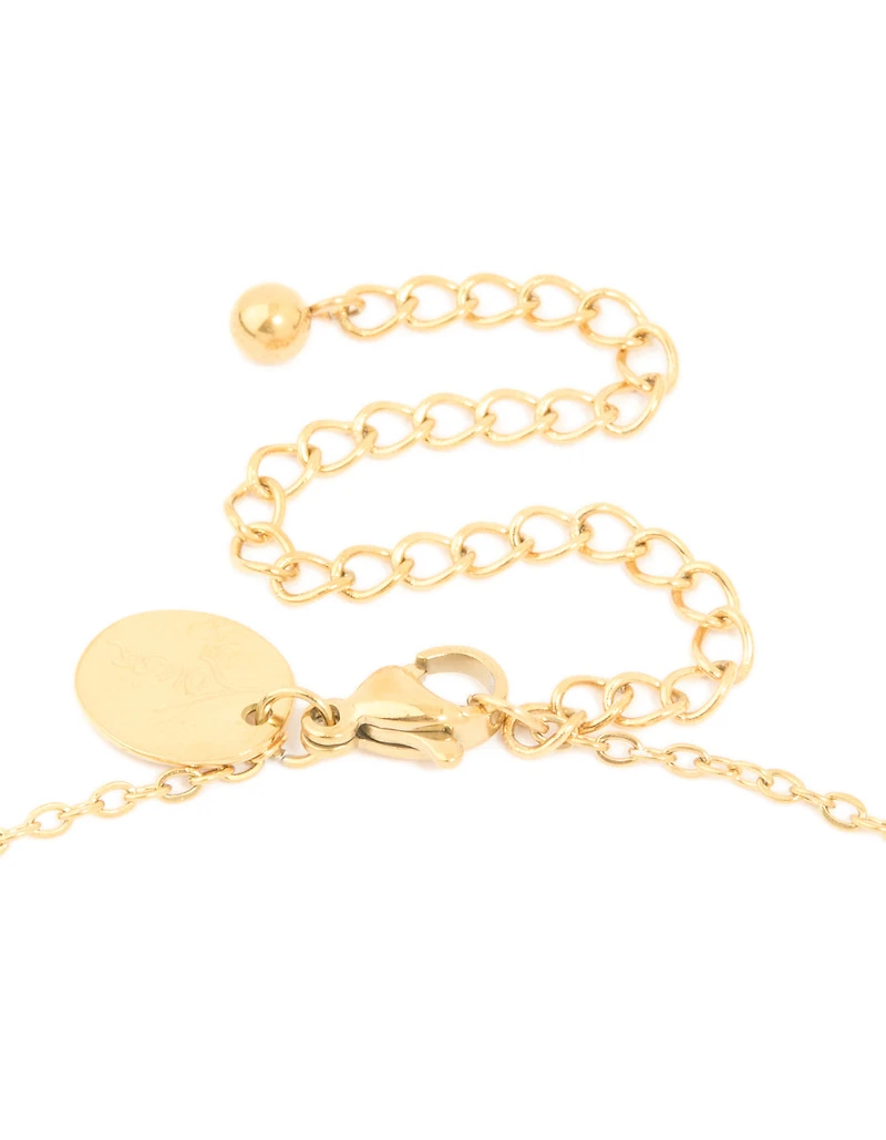 Waterproof Gold Plated Stainless Steel Bamboo Letter A Necklace