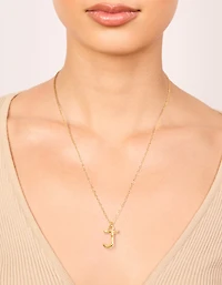 Waterproof Gold Plated Stainless Steel Bamboo Letter J Necklace