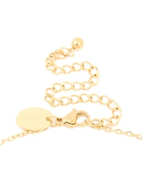 Waterproof Gold Plated Stainless Steel Bamboo Letter E Necklace