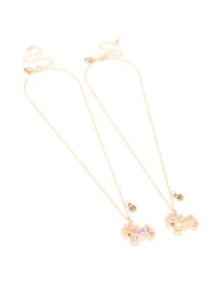 Kids Gold Shaker Unicorn Necklaces 2-Pack