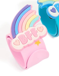 Kids Rainbow BFF Slap Band Bracelets 2-Pack
