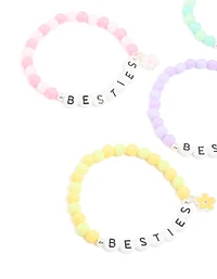 Kids Multicoloured Beaded 'Besties' Stretch Bracelets 5-Pack