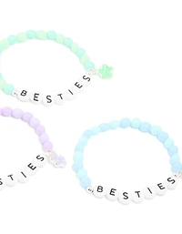 Kids Multicoloured Beaded 'Besties' Stretch Bracelets 5-Pack