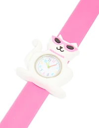 Kids Pink Cool Cat Slap Watch