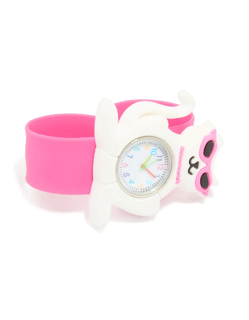 Kids Pink Cool Cat Slap Watch