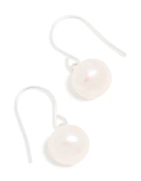 Sterling Silver Pearl Drop Hook Earrings