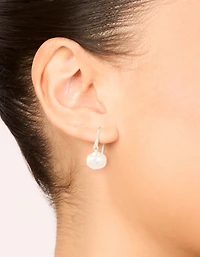 Sterling Silver Pearl Drop Hook Earrings