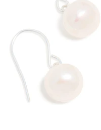 Sterling Silver Pearl Drop Hook Earrings