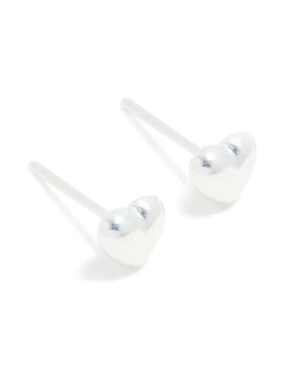 Boucles d’oreilles en cœur potelé en argent sterling